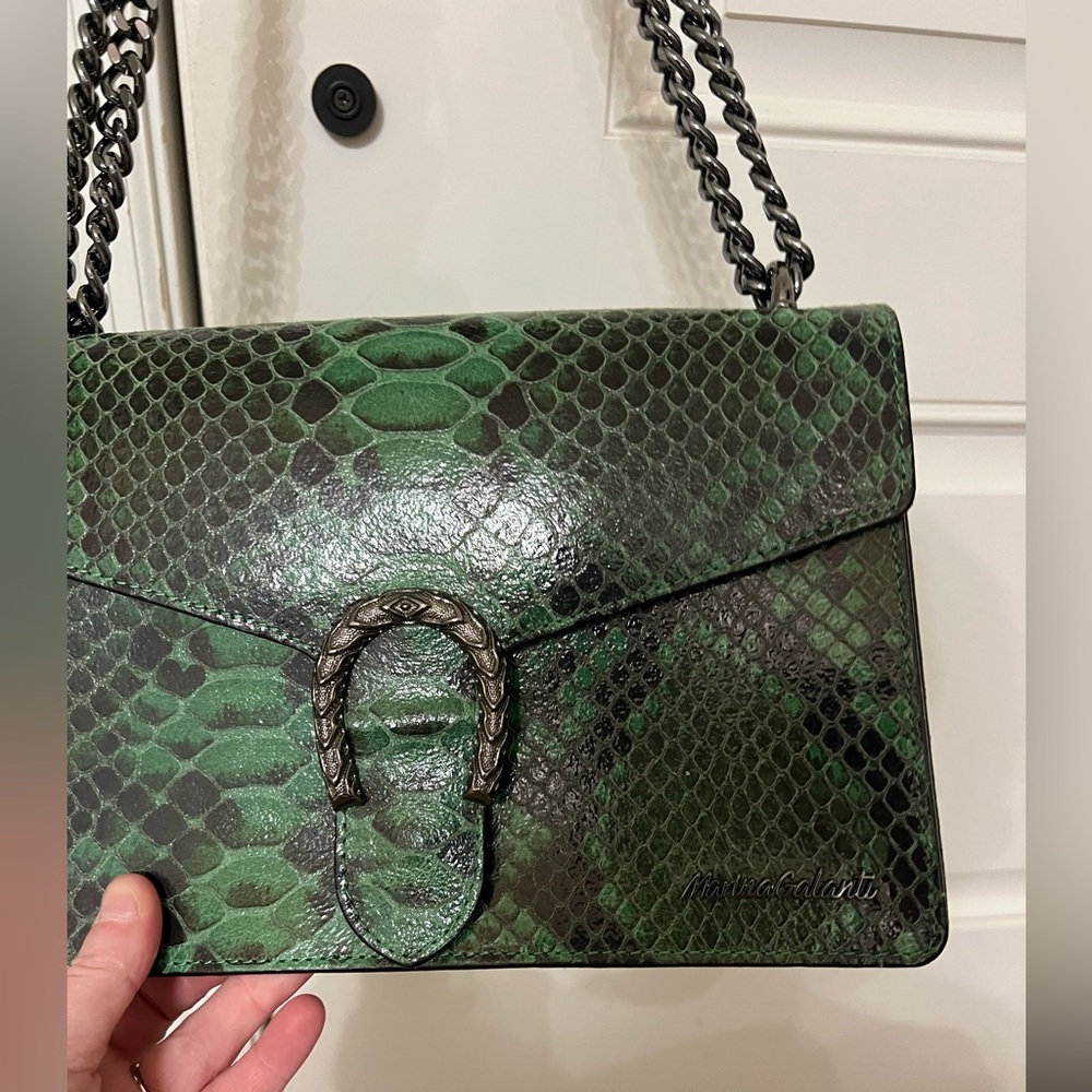 Final Mega Sale! Leather Snake Print Chain Shoulder Bag—NWOT! - Picture 3 of 9